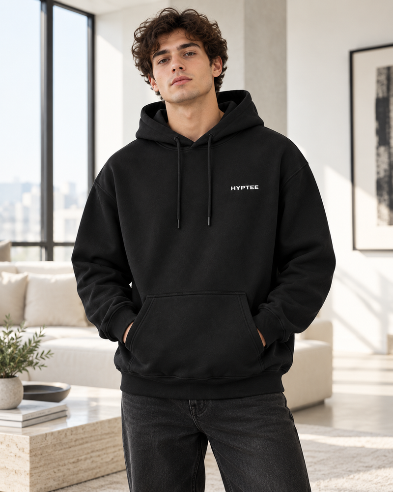 Hyptee Classic Signature Hoodie | Minimal Streetwear Comfort in 100% Cotton Heavyweight Fleece