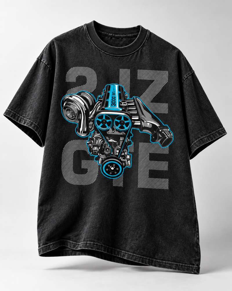 2JZ GTE Engine Print Oversized T-Shirt | JDM Tee