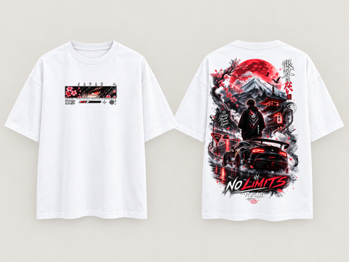 No Limits Japan Drift Oversized Tee — Streetwear Graphic T-Shirt