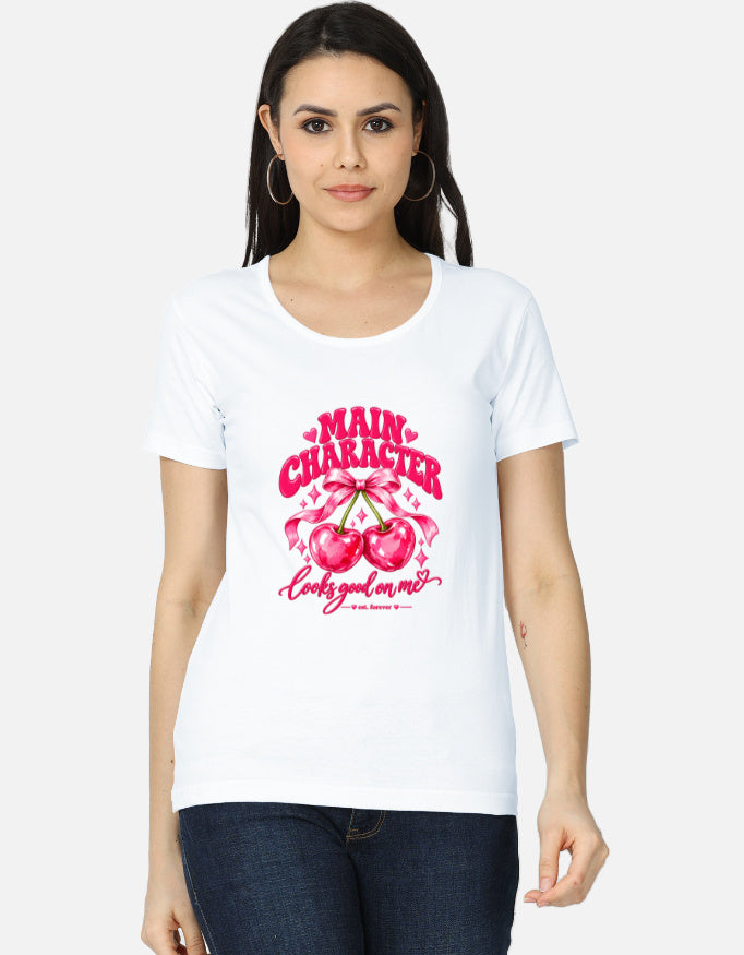 Main Character Energy Women's Graphic T-Shirt | 100% Cotton Regular Fit Tee